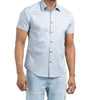 Irving Structured Knit Short-Sleeve Shirt in Olypmic