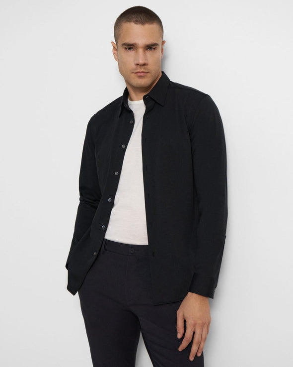 Theory Sylvain Structure Knit Shirt in Black