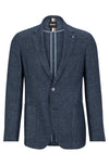 Hugo Boss Hanry Textured Linen Jacket in Mid Blue