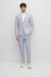 Hugo Boss Stretch Ctn Linen Suit in Light Blue