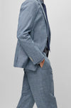 Hugo Boss Hanry Checked Serge Suit in Light Blue