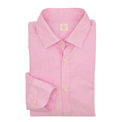 MGF Stripe Button Down Dress Shirt in Pink