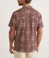 Marine Layer S/S Resort Shirt in Brown Block Print