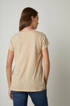 Velvet V-Neck T-Shirt in Buckwheat